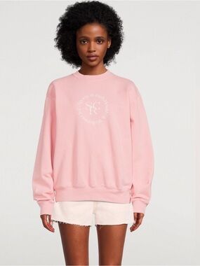SPORTY & RICH SRHWC Pink Crewneck Sweater Size Small